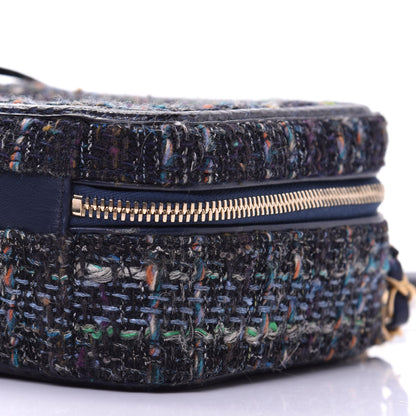 Chanel Tweed Snakeskin Quilted Medium CC Filigree Vanity Case Dark Navy 7 of 19