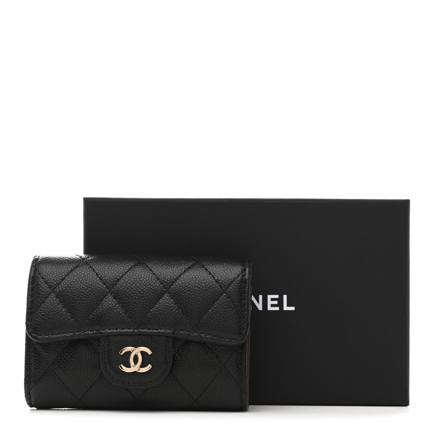 Caviar Quilted Classic 4 Key Holder Wallet Black