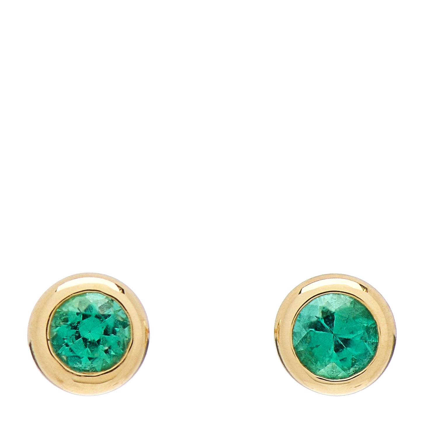 18K Yellow Gold Emerald .14ctw Color By The Yard Earrings
