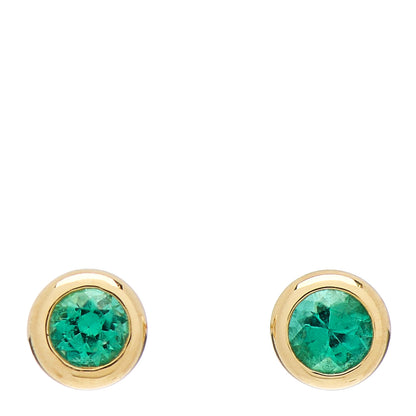Tiffany 18K Yellow Gold Emerald .14ctw Color By The Yard Earrings 1 of 4