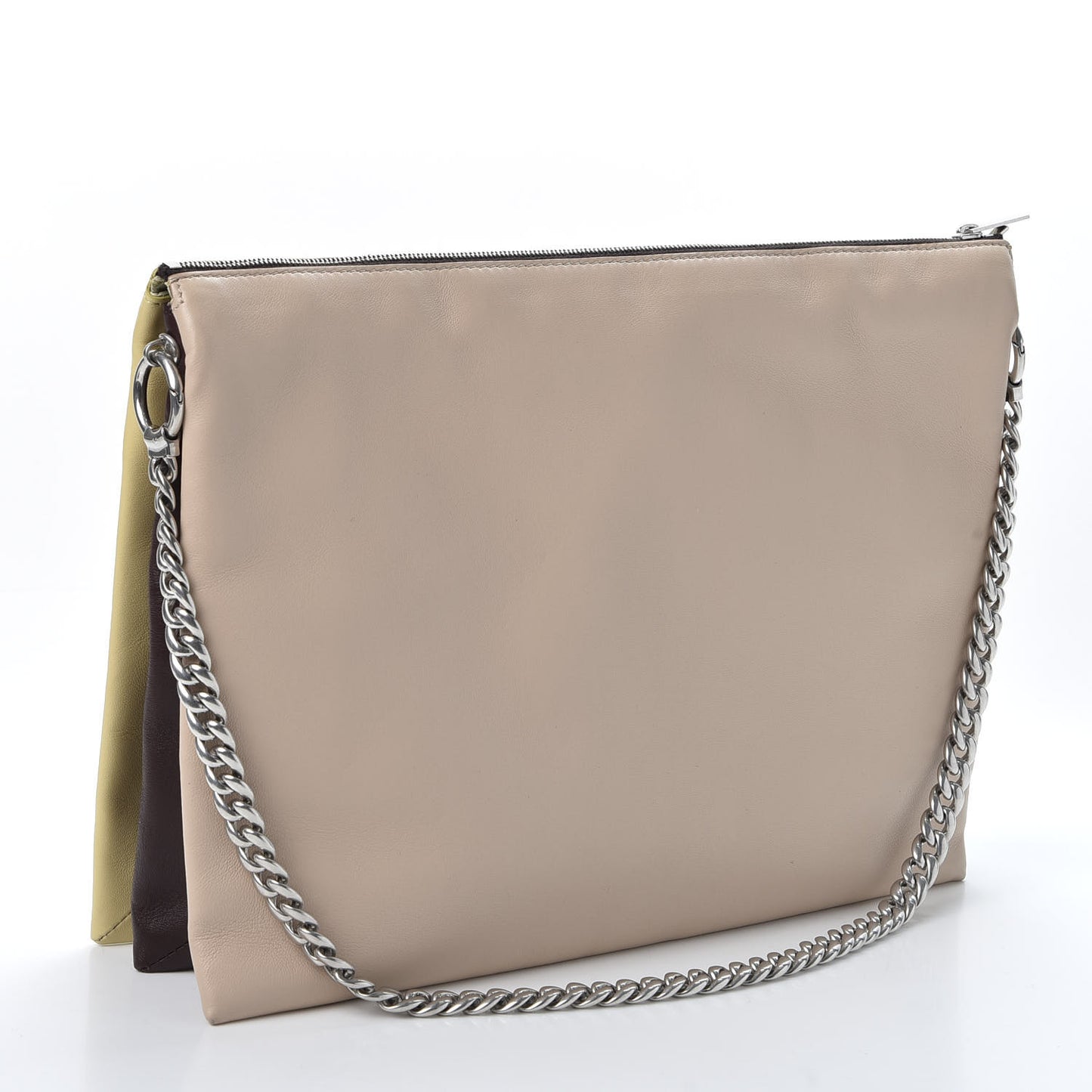 Lambskin Soft Trio Zipped Bag Vanilla