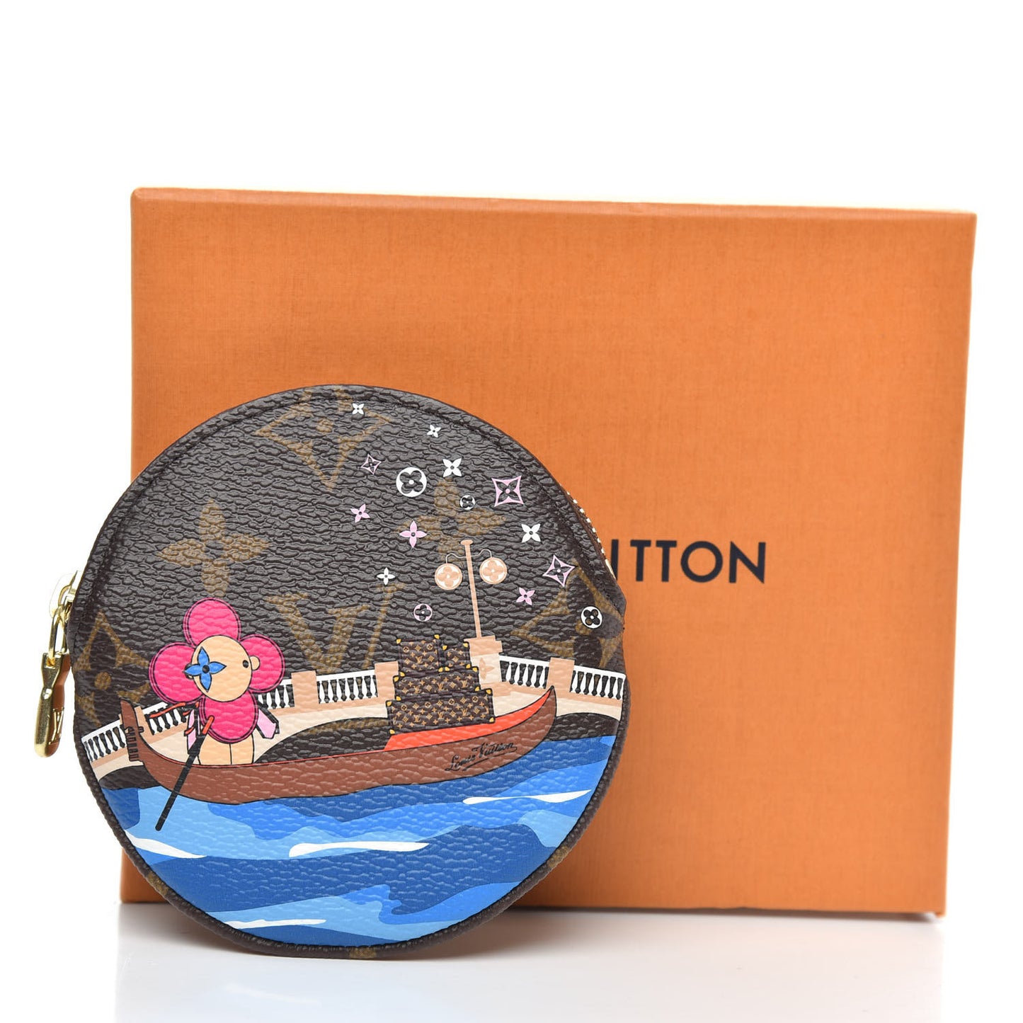 Monogram 2019 Christmas Animation Round Coin Purse Blue