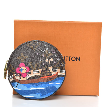 Louis Vuitton Monogram 2019 Christmas Animation Round Coin Purse Blue 7 of 7