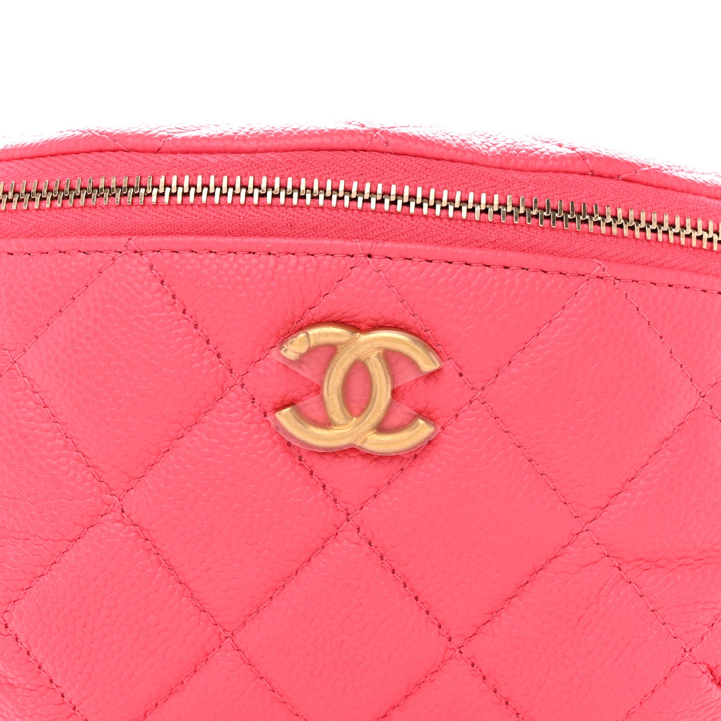 Caviar Quilted Sweetheart Belt Bag Fuchsia