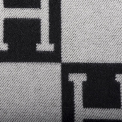 Hermes Wool Cashmere Avalon Blanket Ecru Gris Fonce 3 of 3