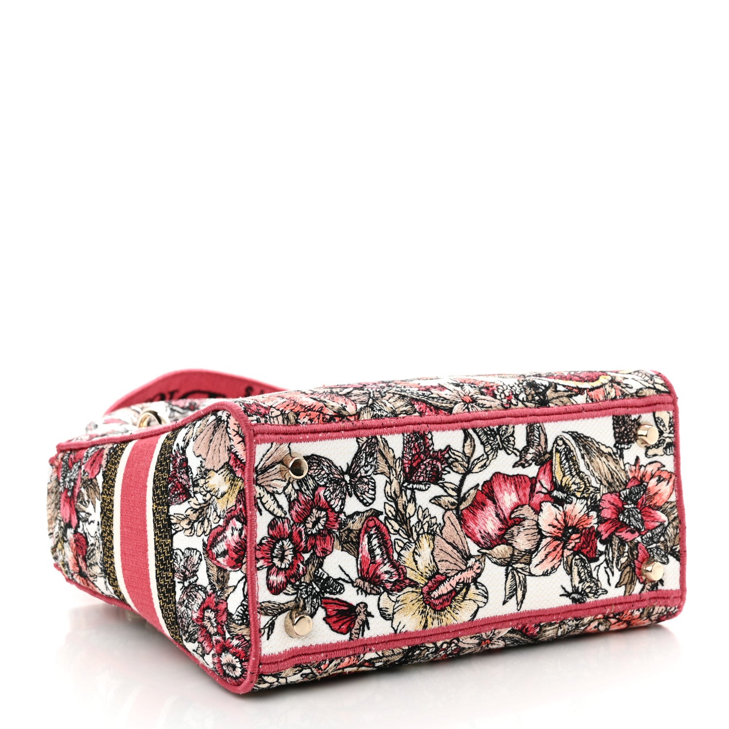 Christian Dior Canvas Embroidered Butterfly Print Medium Lady D-Lite Multicolor 4 of 11