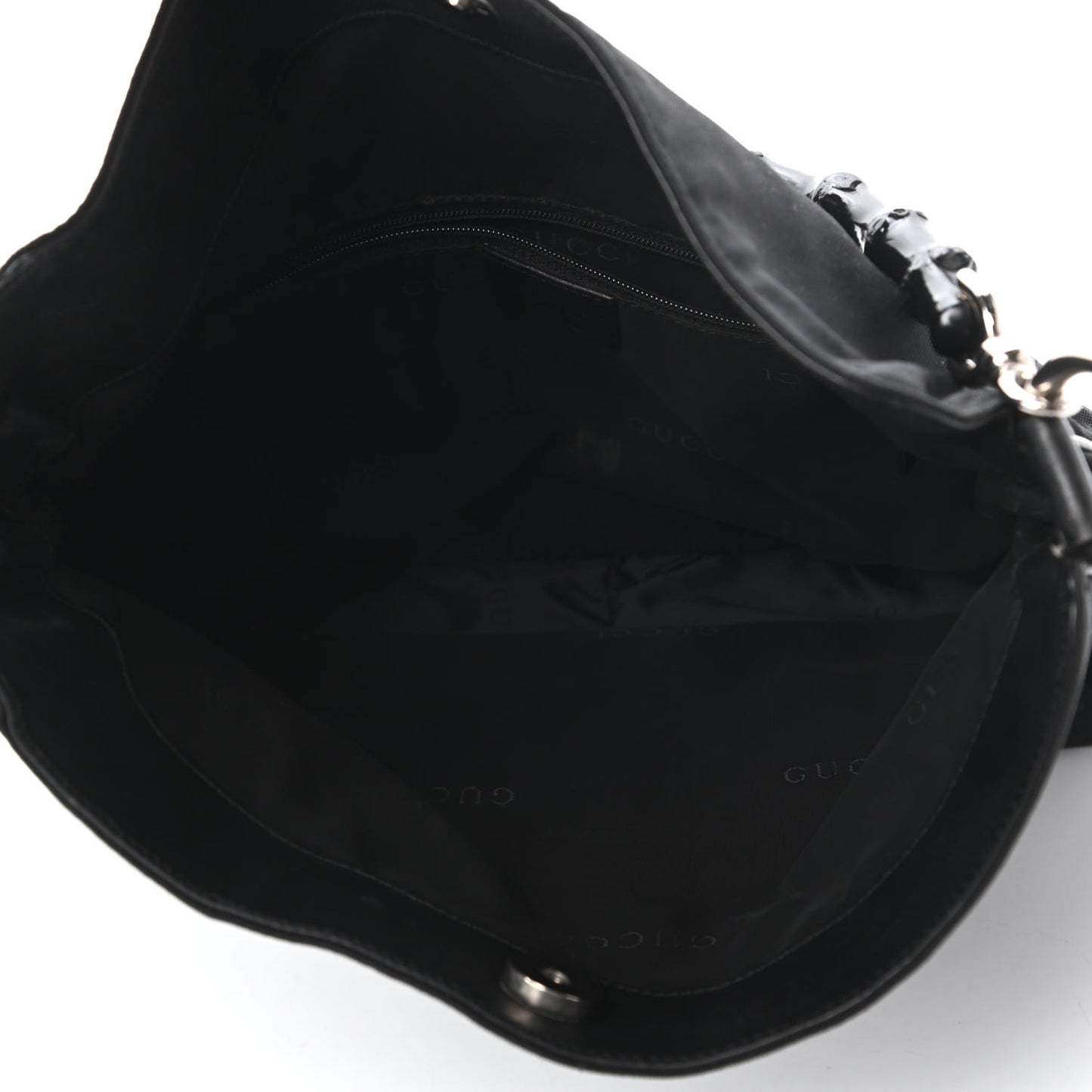Nylon Bamboo Top Handle Hobo Black