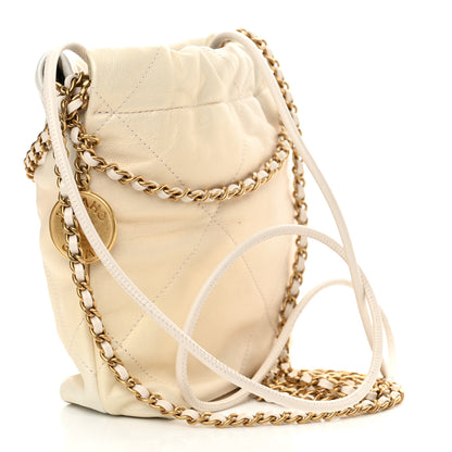 Chanel Pearly Shaded Calfskin Quilted Mini Chanel 22 Ecru Golden 3 of 10
