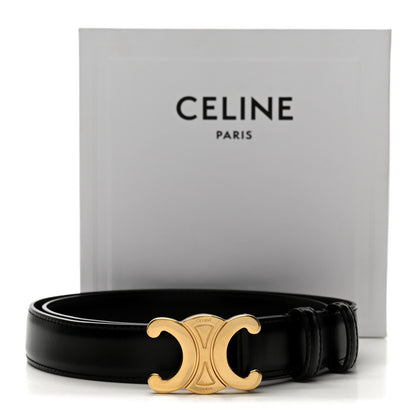 Celine Box Calfskin Medium 25mm Triomphe Belt 85 34 Black 7 of 7