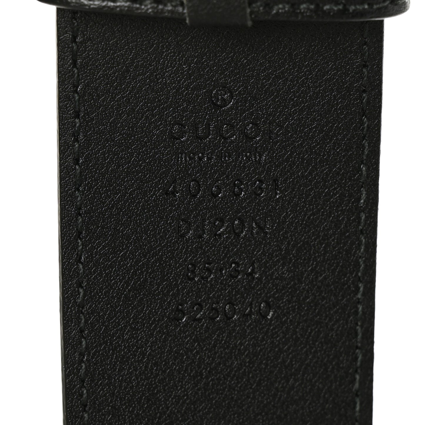 Textured Dollar Calfskin Nickel Double G 40mm Belt 85 34 Black