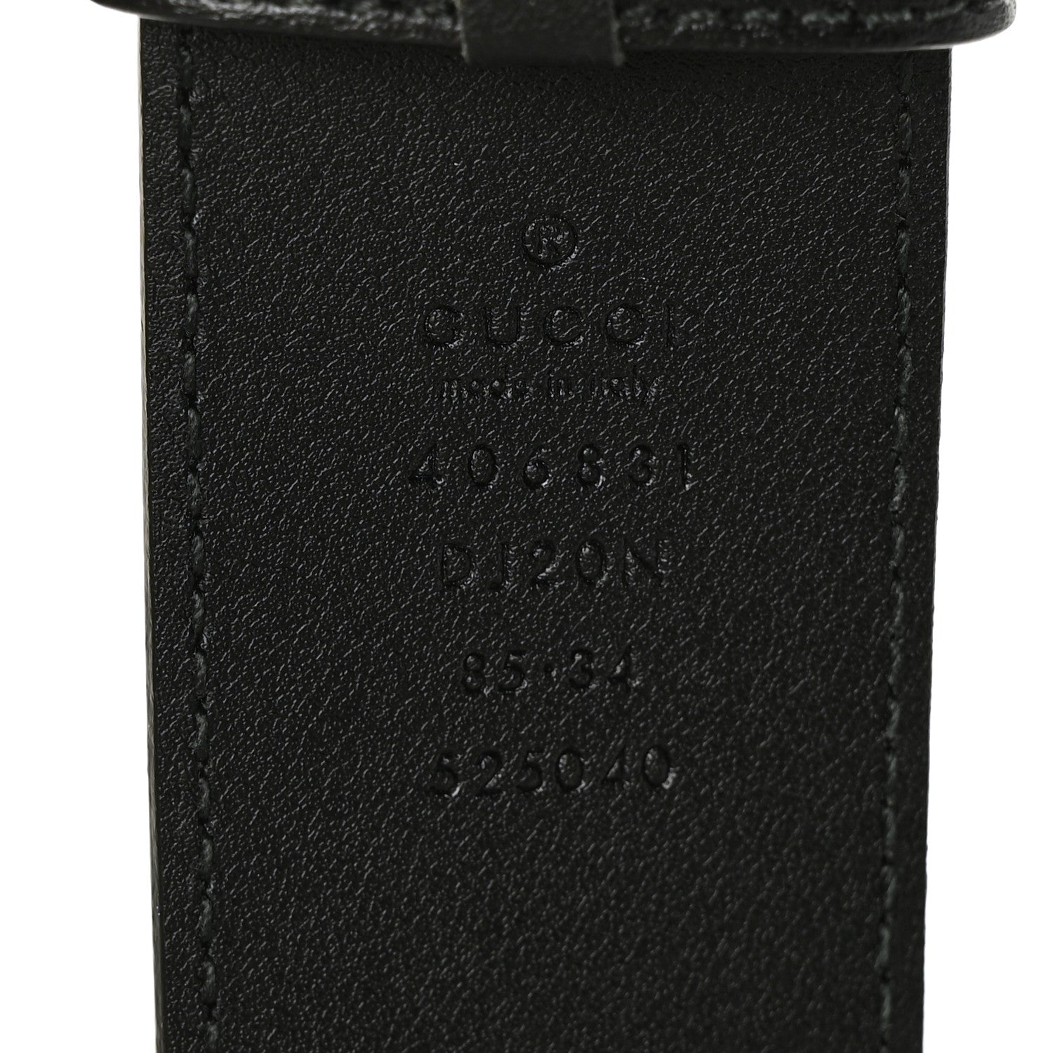 Gucci Textured Dollar Calfskin Nickel Double G 40mm Belt 85 34 Black 4 of 8