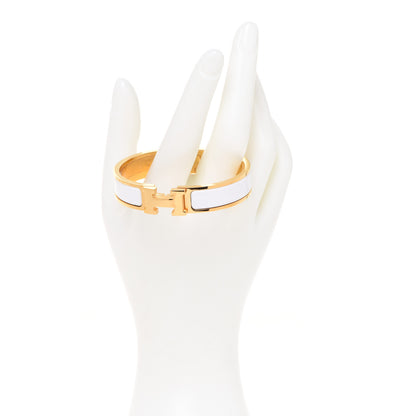 Hermes Enamel Narrow Clic Clac H Bracelet PM White 2 of 6
