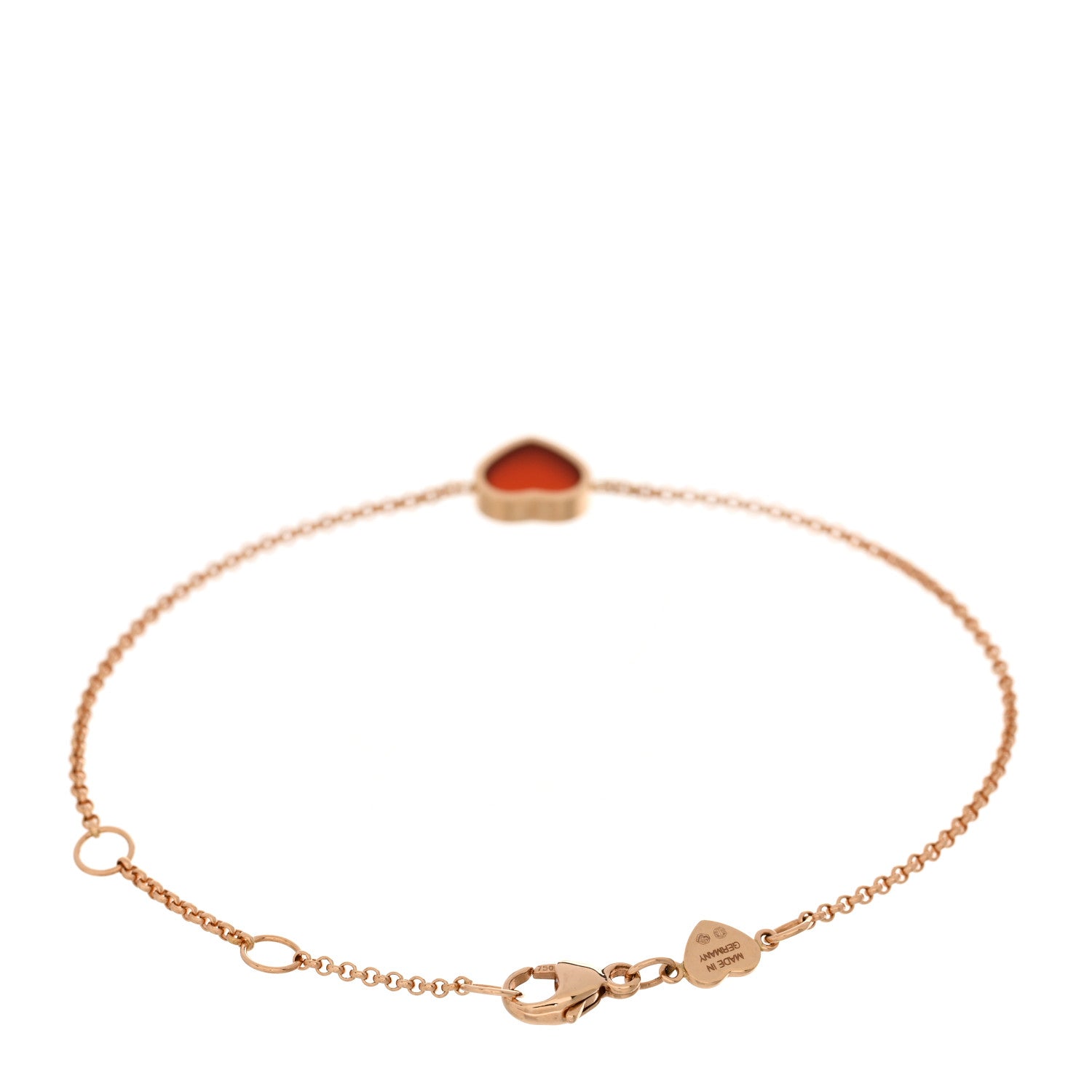 Chopard 18K Rose Gold Carnelian My Happy Hearts Bracelet 2 of 4