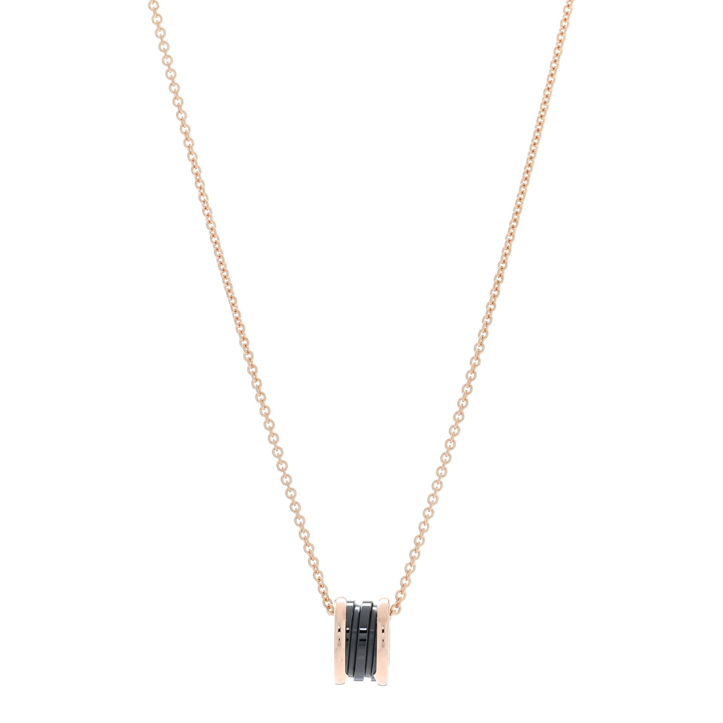 18K Rose Gold Black Ceramic B.Zero1 Pendant Necklace
