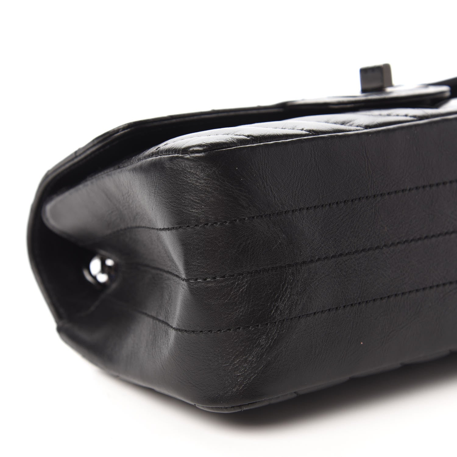Chanel Aged Calfskin Chevron Quilted 2.55 Reissue Mini Flap So Black 6 of 11