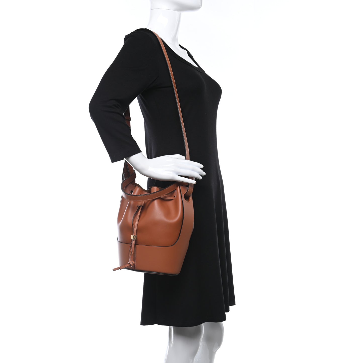 Calfskin Balloon Bucket Bag Tan