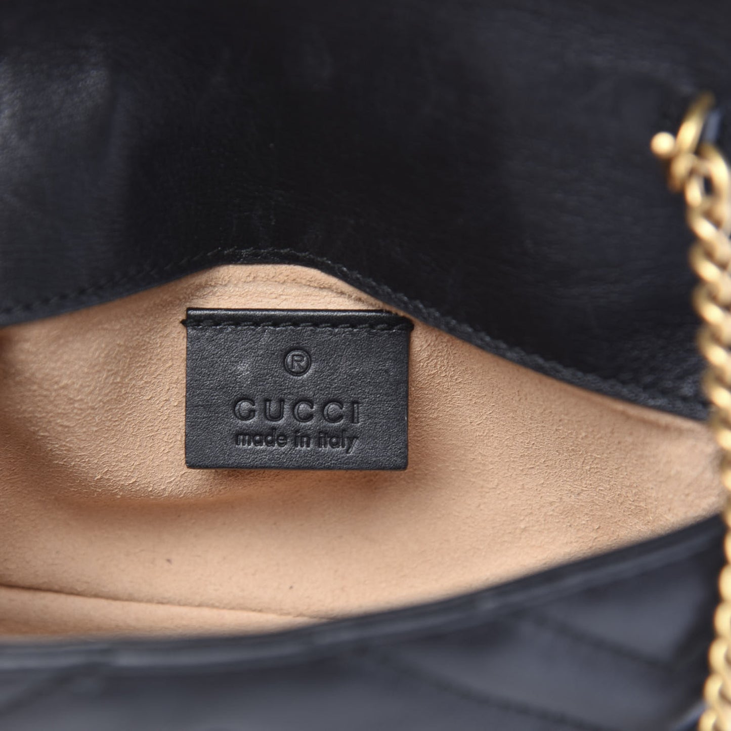 Calfskin Matelasse Super Mini GG Marmont Shoulder Bag Black