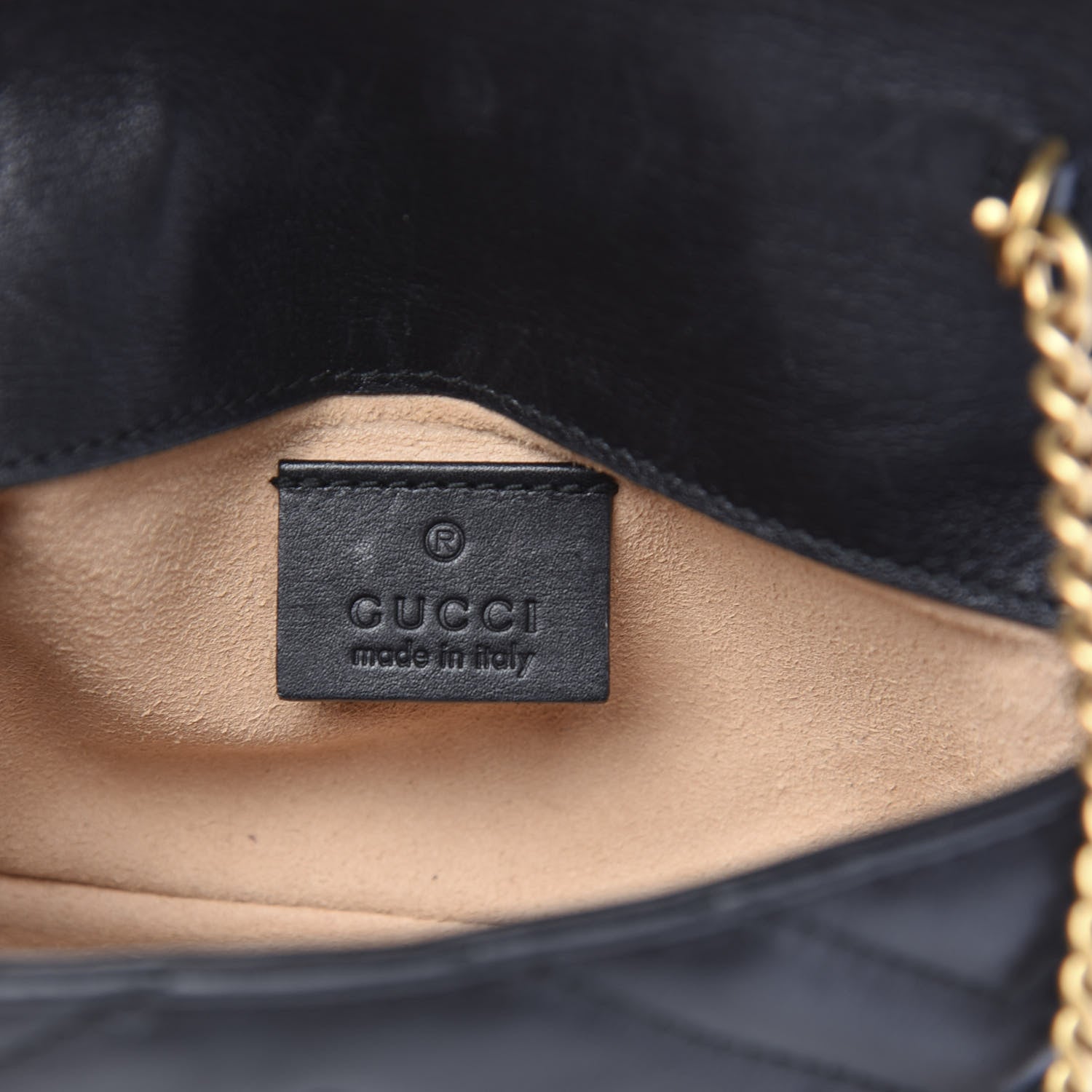 Gucci Calfskin Matelasse Super Mini GG Marmont Shoulder Bag Black 6 of 11