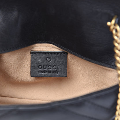 Gucci Calfskin Matelasse Super Mini GG Marmont Shoulder Bag Black 6 of 11