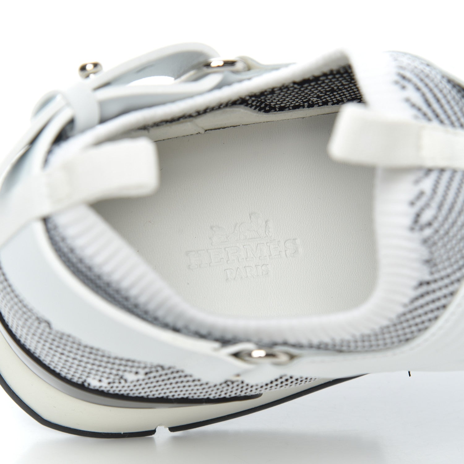 Hermes Calfskin Womens Athlete Sneakers 38.5 White Multicolor 7 of 8