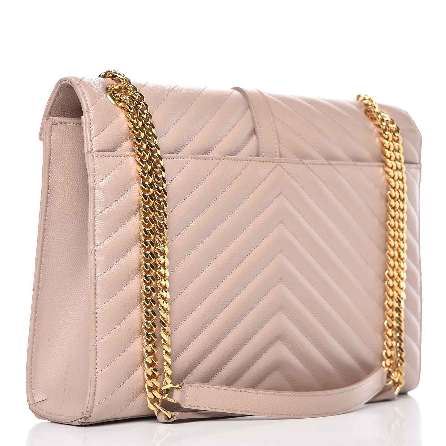 Grain De Poudre Matelasse Chevron Large Monogram Satchel Rose Antic