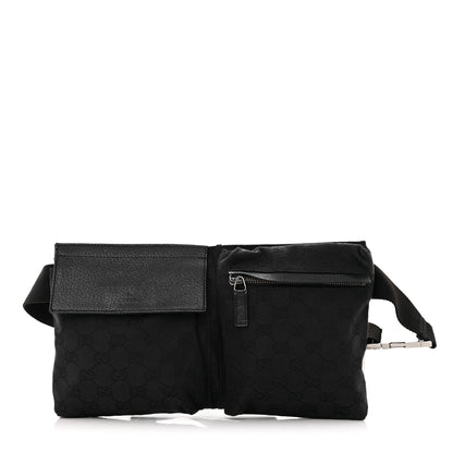 Gucci GG Monogram Double Pocket Belt Bag Black 1 of 12