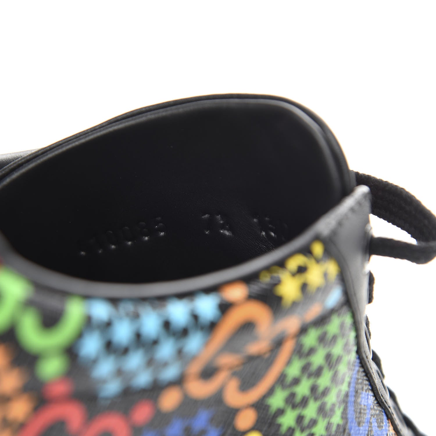 Gucci GG Supreme Monogram Psychedelic Mens Ace Sneakers 7.5 Black Multicolor 10 of 11