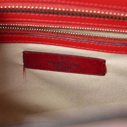 Valentino Garavani Patent Monochrome Rockstud Double Handle Tote Rosso Valentino 6 of 15
