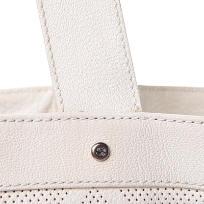 Chanel Goatskin Perforated Large CC Tote White 19 of 29