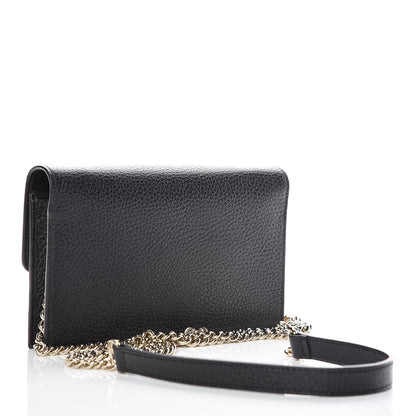 Gucci Dollar Calfskin Interlocking G Chain Wallet Black 3 of 10