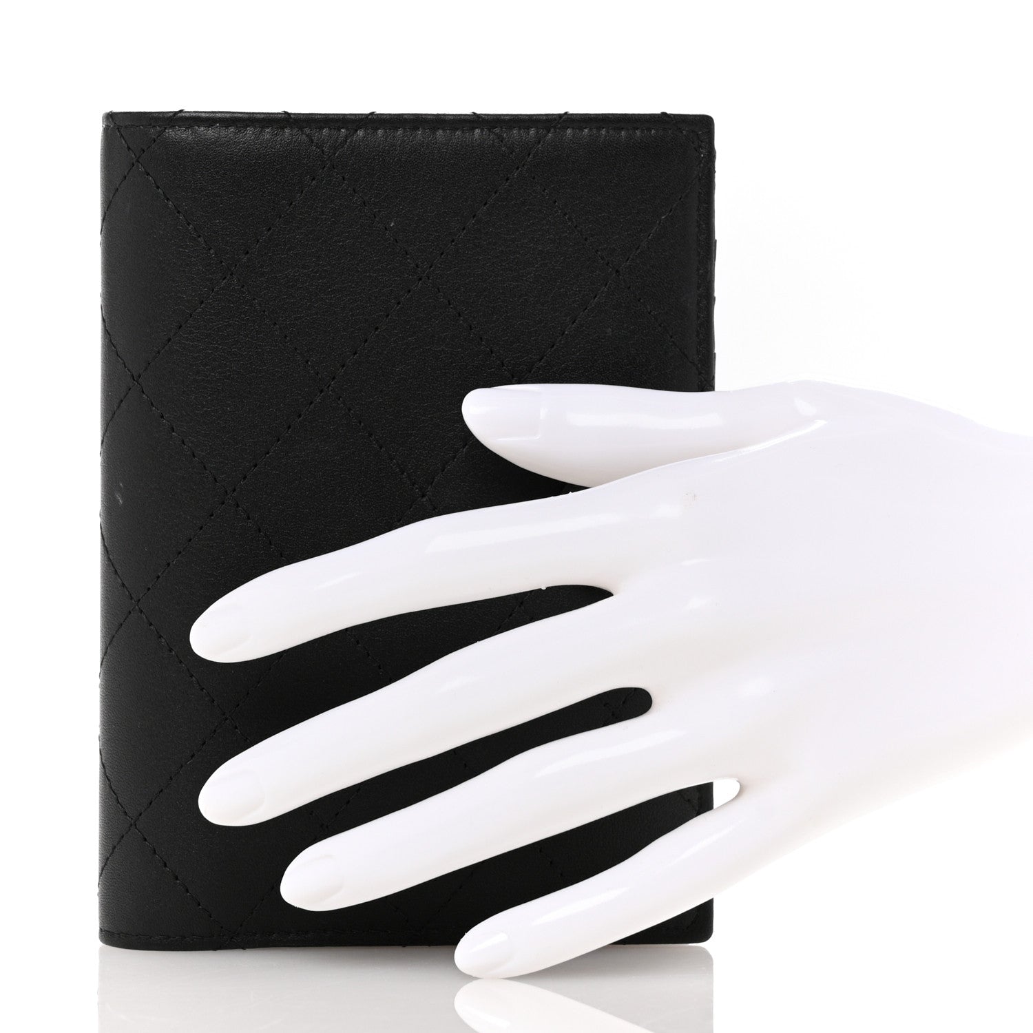 Chanel Grained Calfskin Quilted passport Holder Wallet So Black 2 of 10
