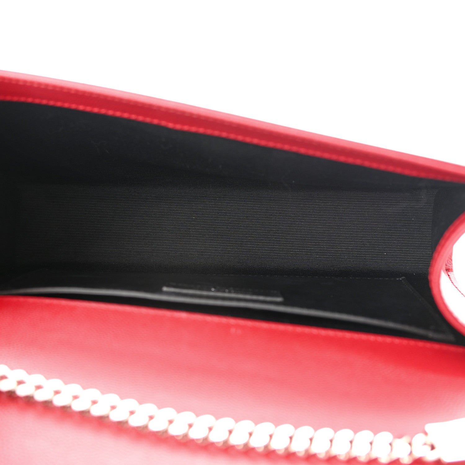 Saint Laurent Grain De Poudre Medium Monogram Kate Satchel Red 10 of 11