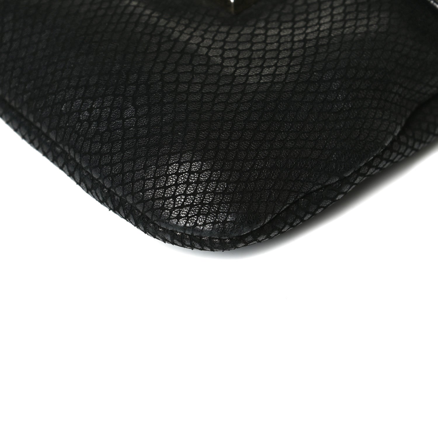 Jimmy Choo Snakeskin Embossed Calfskin Crossbody Black 11 of 15