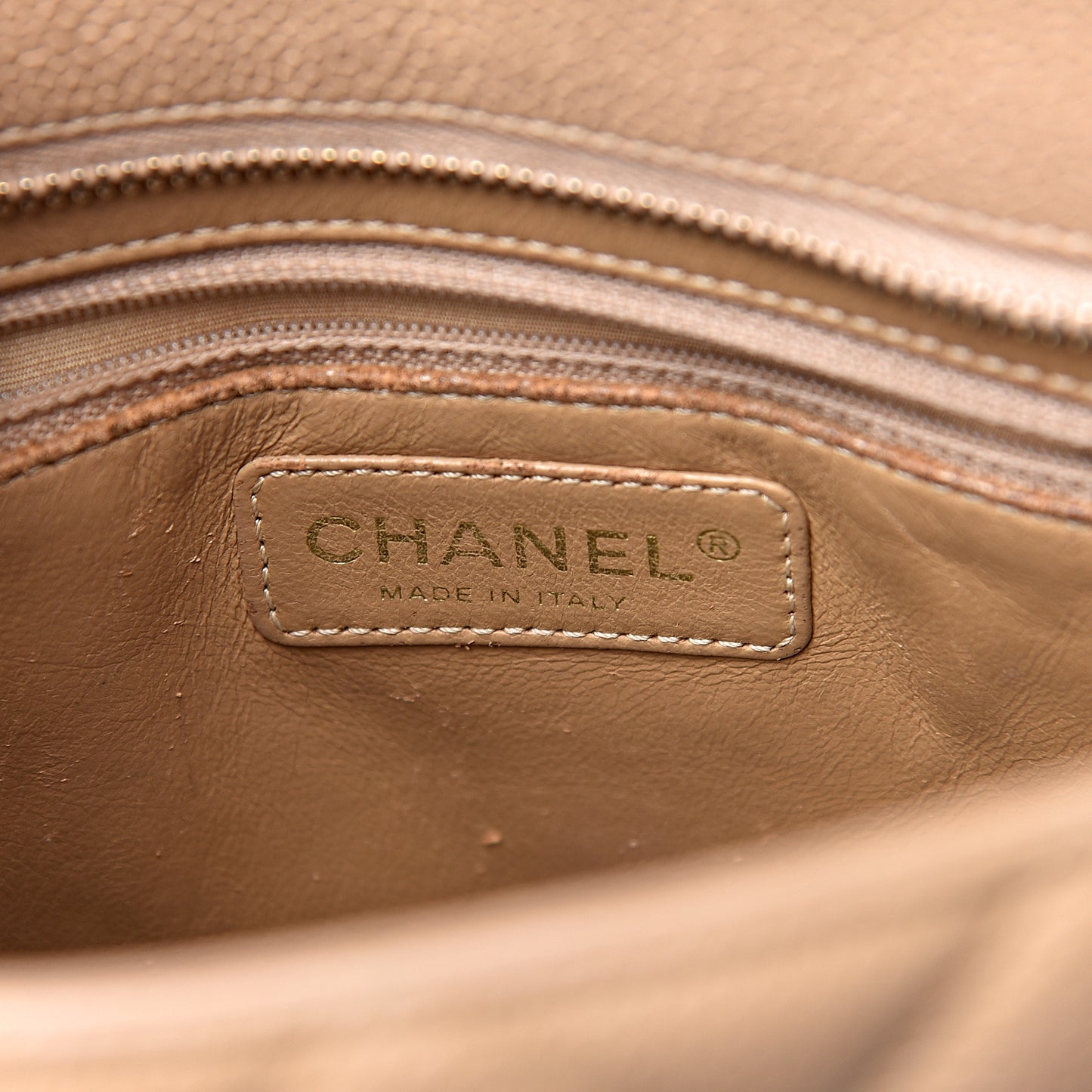 Caviar Quilted Medallion Tote Beige