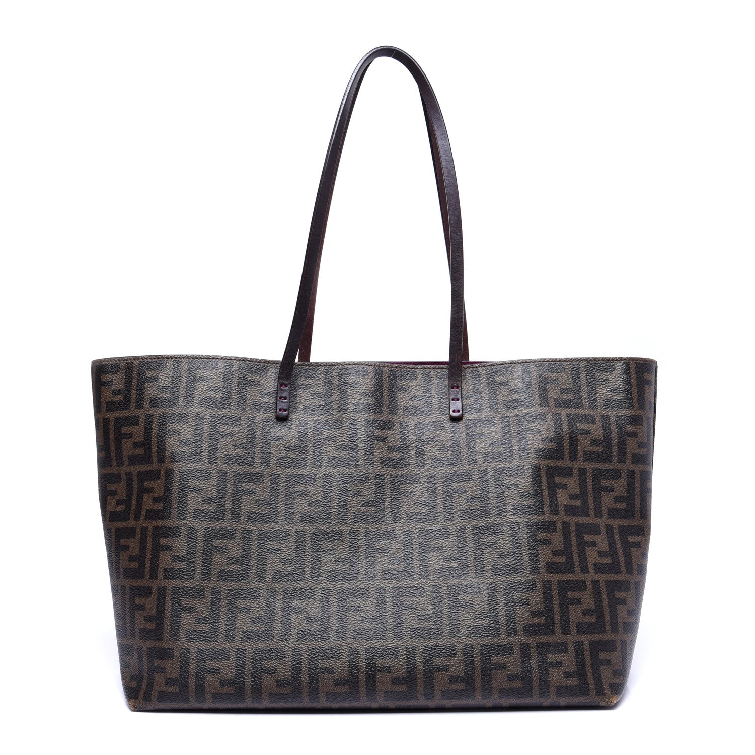 Fendi Zucca Spalmati Medium Roll Tote Tobacco Fuxia 1 of 12