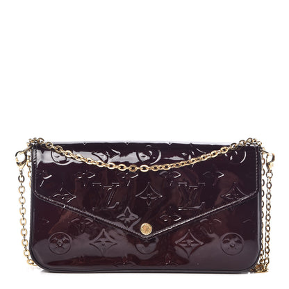 Louis Vuitton Vernis Pochette Felicie Chain Wallet Amarante 1 of 11