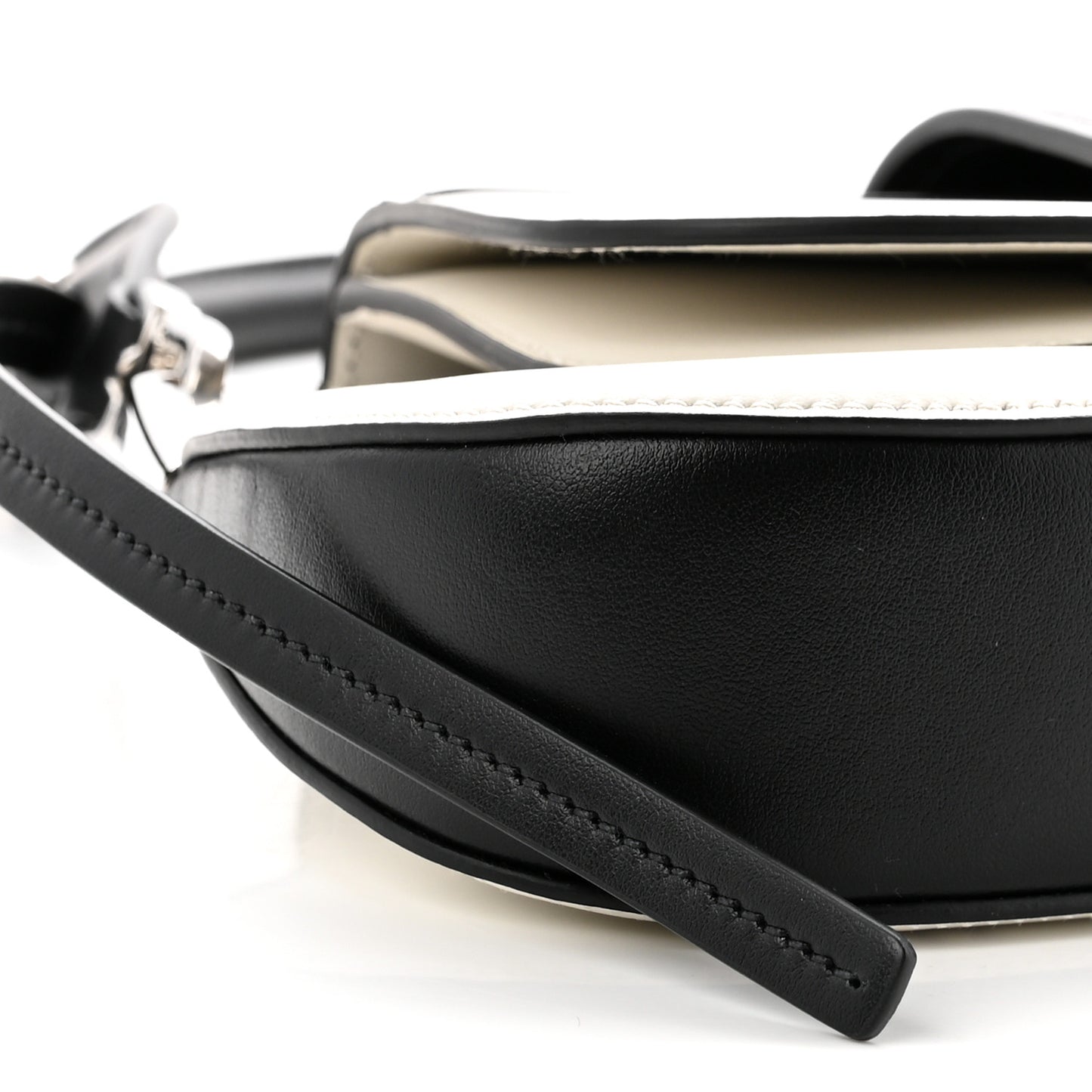 City Calfskin Small Sidonie Shoulder Bag White Black