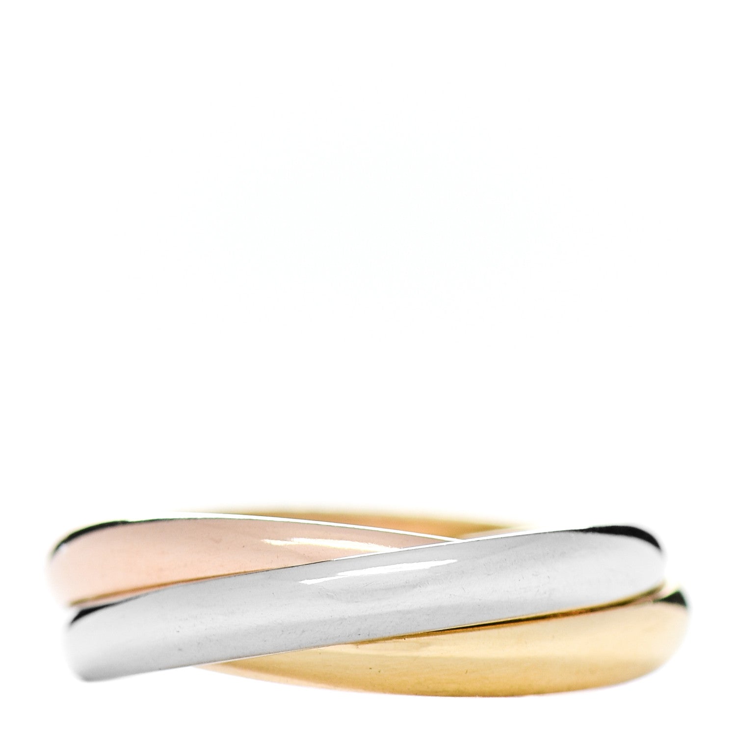 Cartier 18K Pink Yellow White Gold Small Trinity Ring 51 5.75 1 of 4