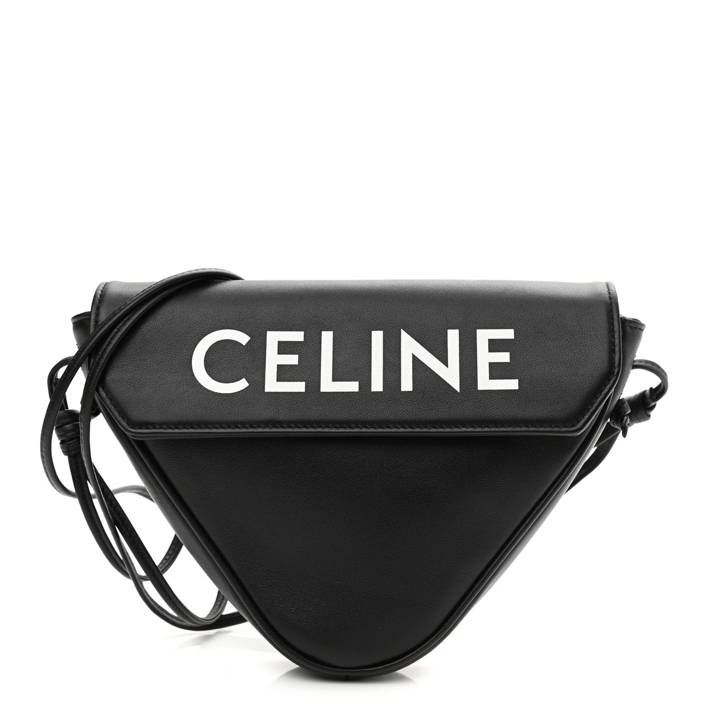 Smooth Calfskin Triangle Crossbody Bag Black
