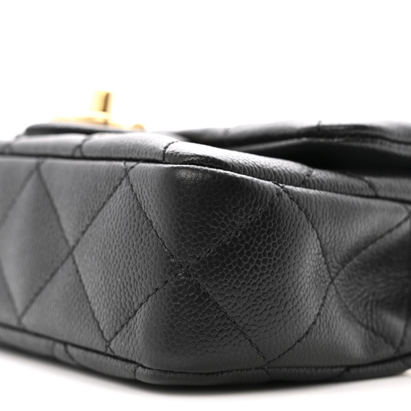 Caviar Quilted Mini Sweetheart Rectangular Flap Black