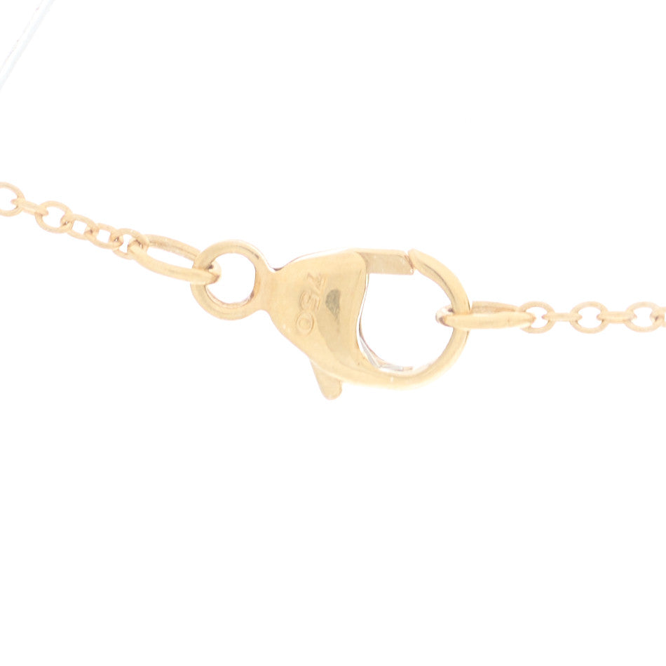 18K Yellow Gold Diamond 7mm Petite Chatelaine Pave Pendant Necklace