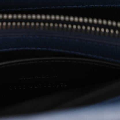 Saint Laurent Sheepskin Matelasse Chevron Monogram Medium College Bag Navy 7 of 15
