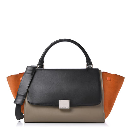 Celine Smooth Calfskin Suede Small Tri-Color Trapeze Orange 1 of 12