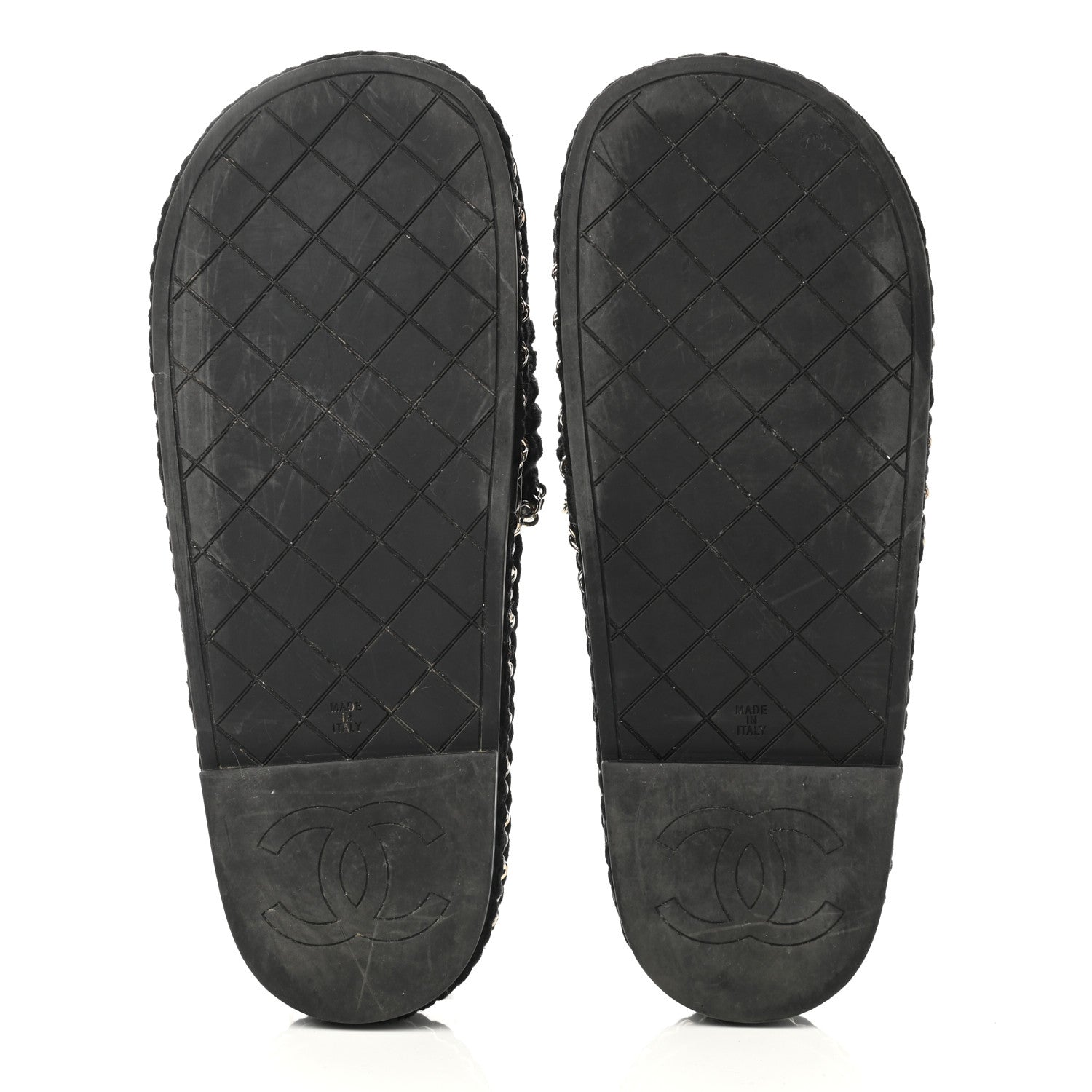 Chanel Cord Braided Chain Slide Sandals 37 Black 5 of 11