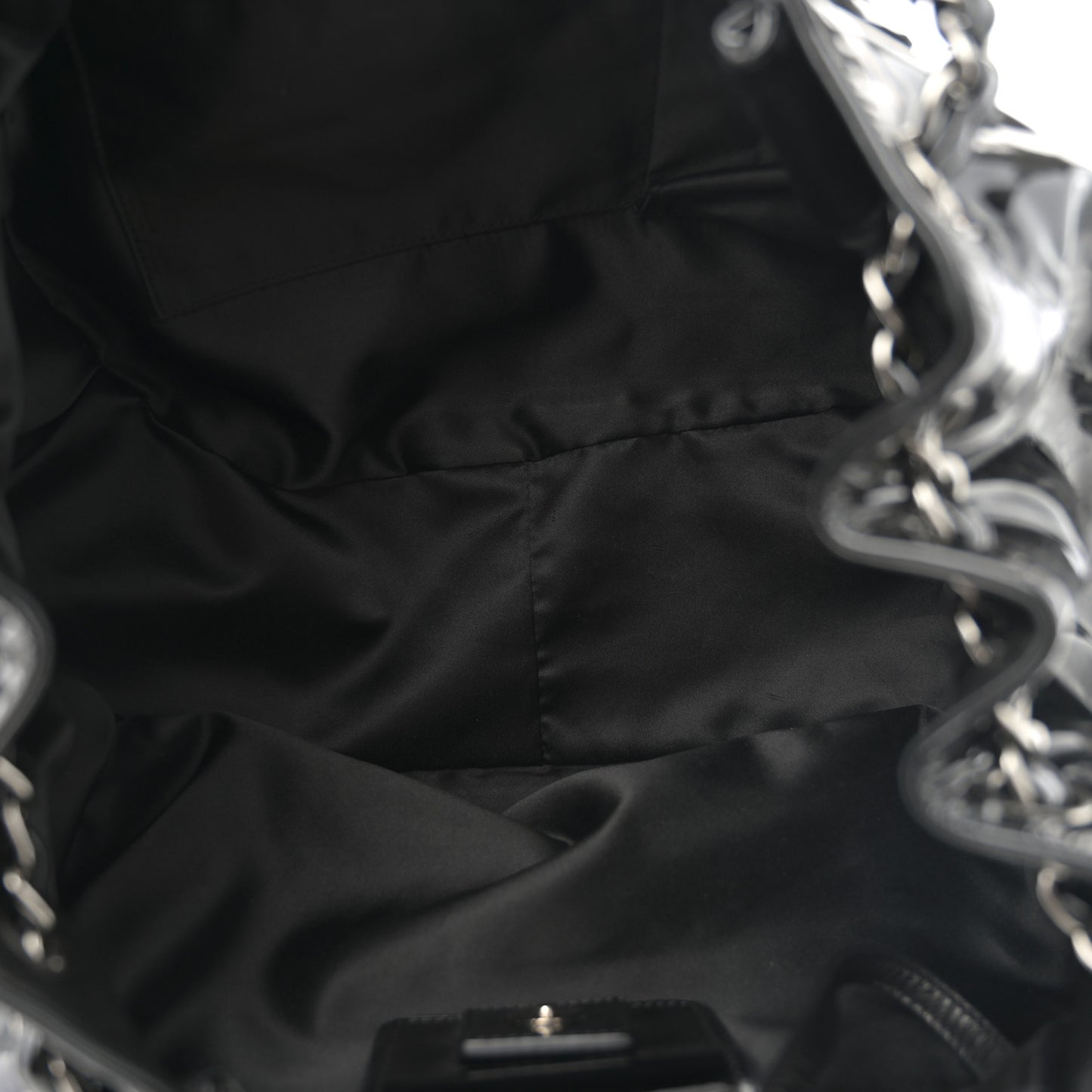 Patent Camellia Shoulder Bag Black