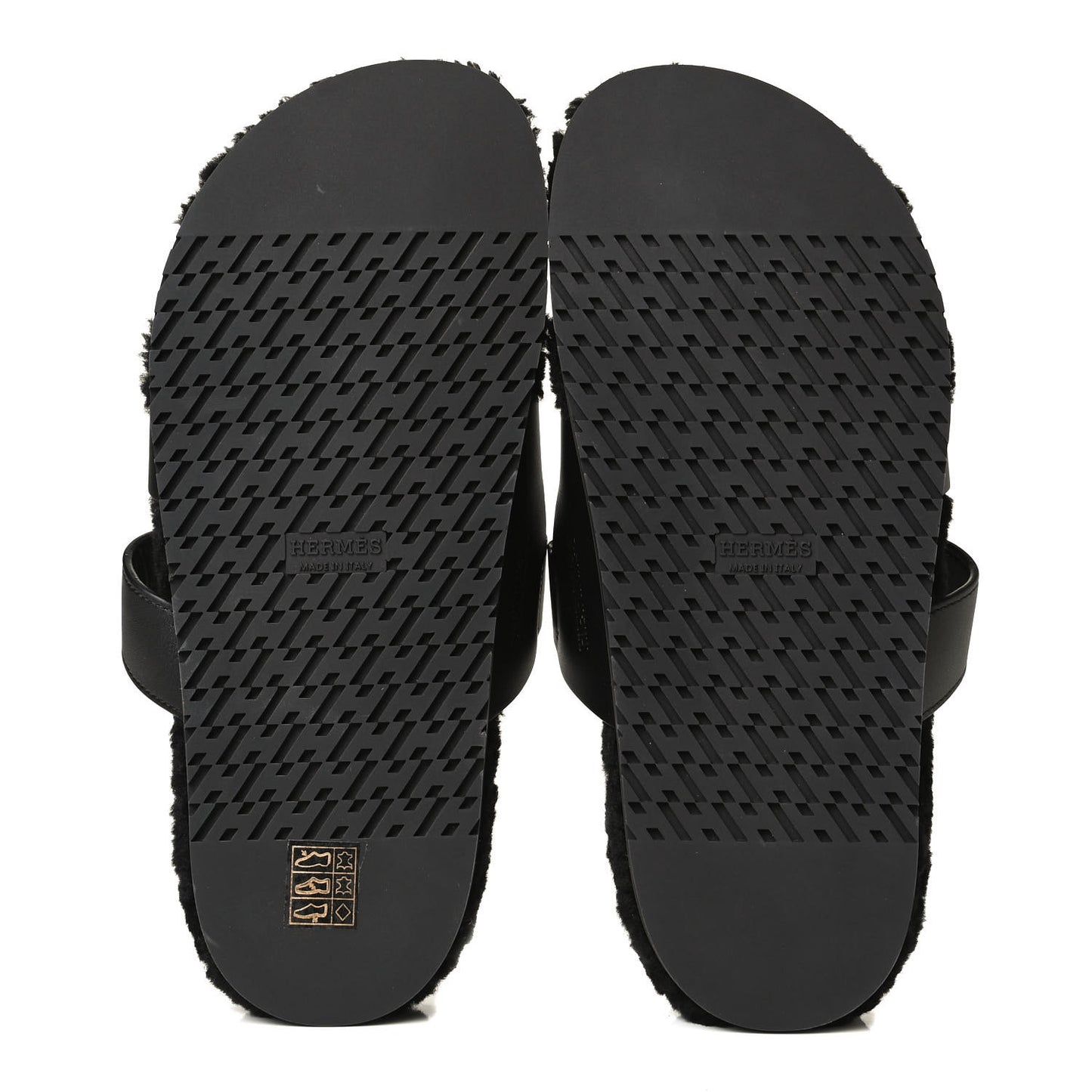 Calfskin Woolskin Womens Chypre Sandals 40 Black