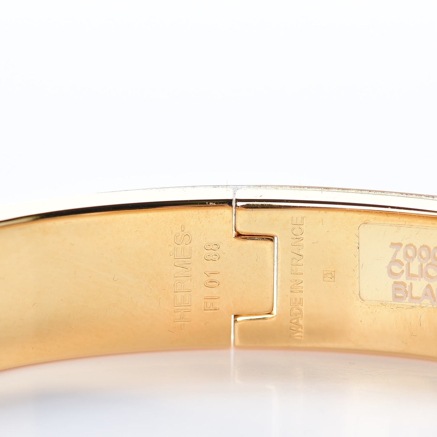 Enamel Narrow Clic Clac H Bracelet GM White
