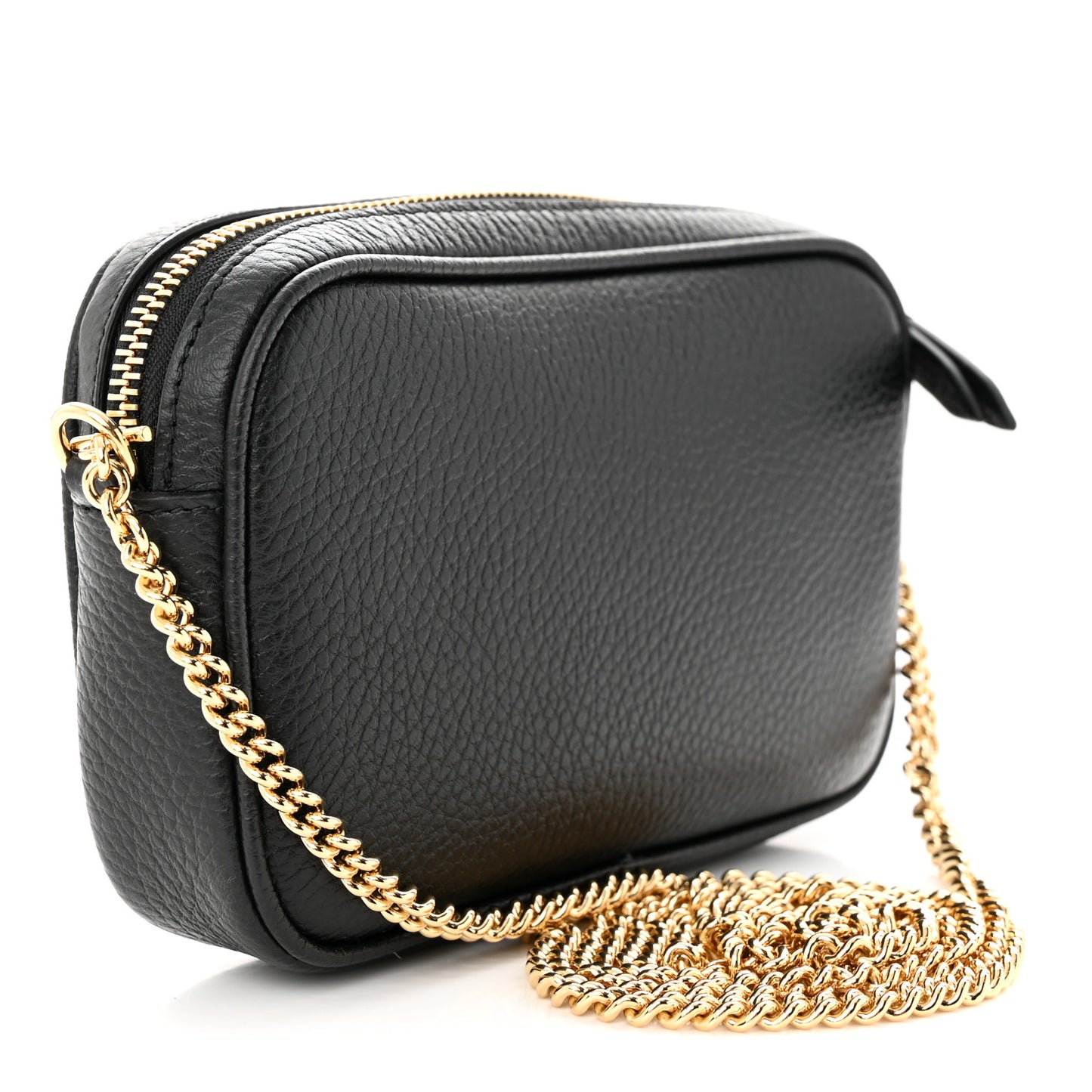 Dollar Calfskin Super Mini GG Marmont Chain Shoulder Bag Black