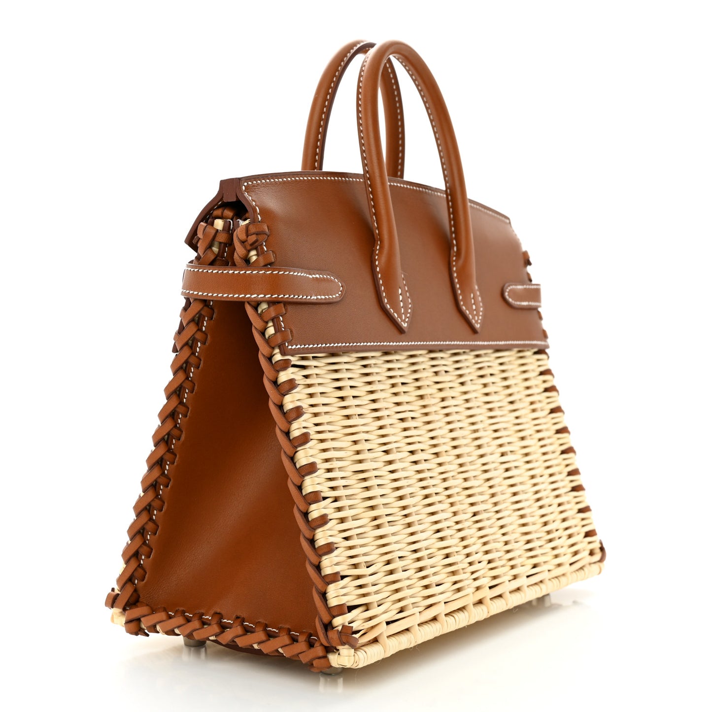 Wicker Barenia Picnic Birkin 25 Naturel Fauve