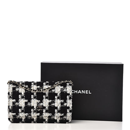 Chanel Tweed Quilted Wallet On Chain WOC Black Ecru White 11 of 11